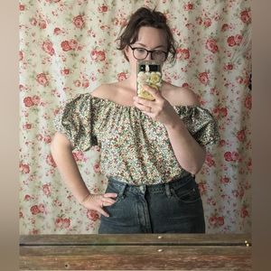 Handmade Vintage Liberty of London Milkmaid Strawberry Blouse